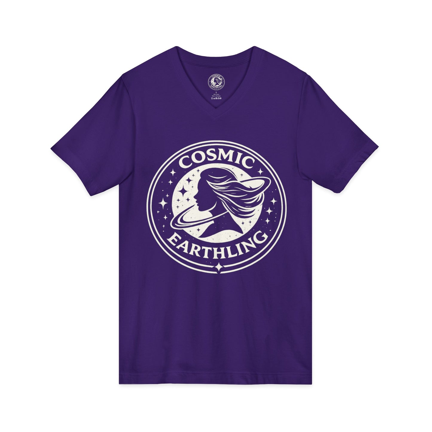 Cosmic Earthling Logo Women's V-Neck Tee