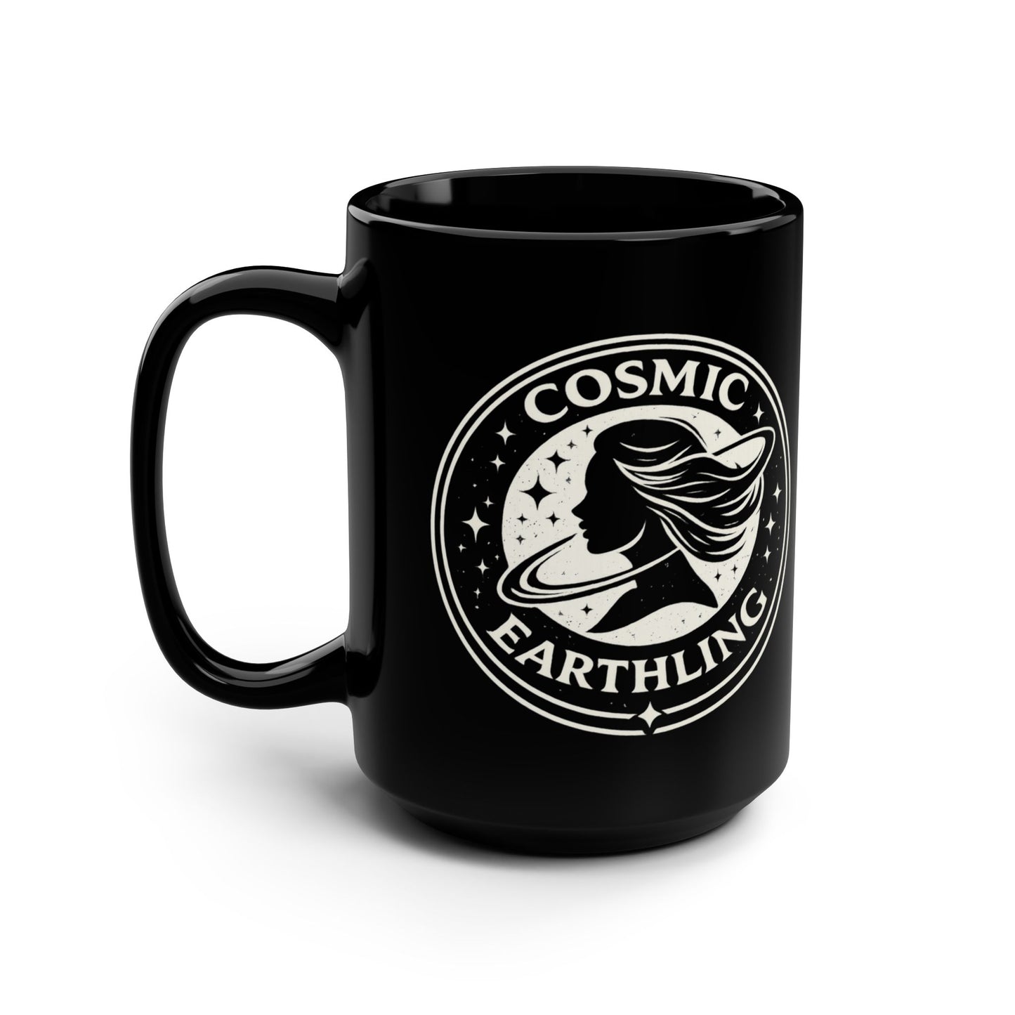 Cosmic Earthling Logo Mug | Black Ceramic 15oz